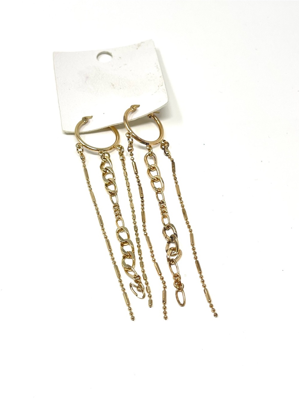 New Free People Hoop Chain Linear Earrings